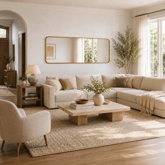 Stor spegel 170x60 cm - Guld ram
