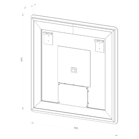 Fyrkantig spegel med LED-ljus (front + backlight) och värme 80x80 cm