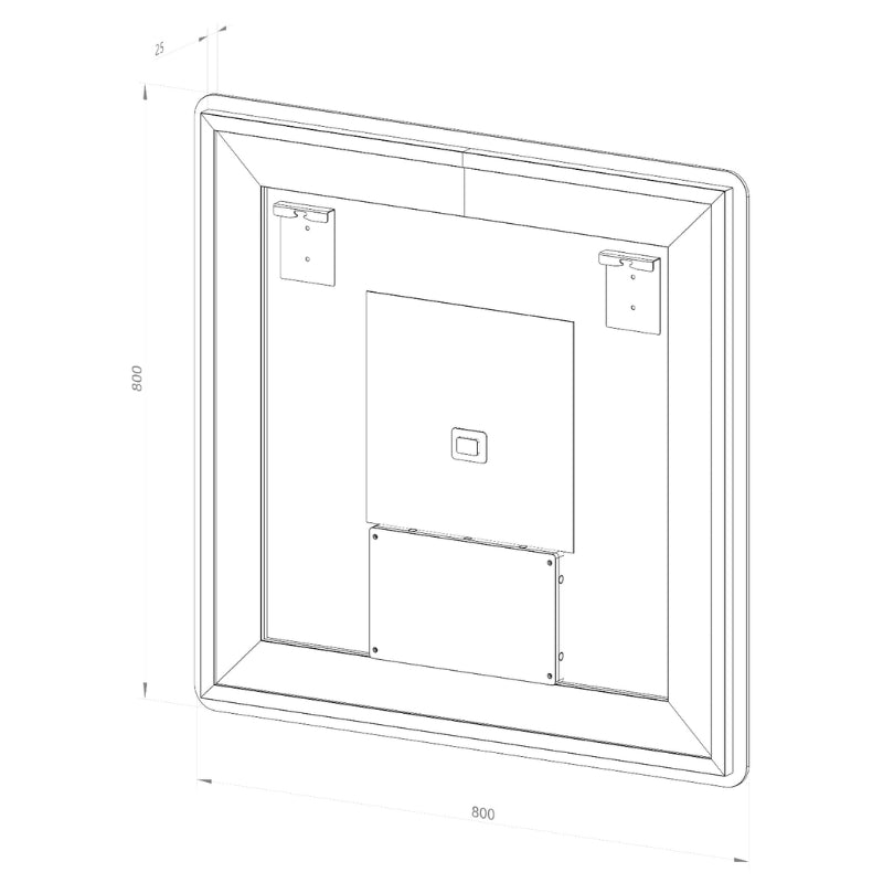 Fyrkantig spegel med Frontlight LED-ljus och värme 80x80 cm