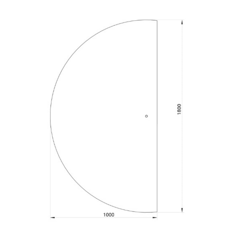 Halvmåne Spegel med LED-ljus 100x180 cm (Vänstervänd)