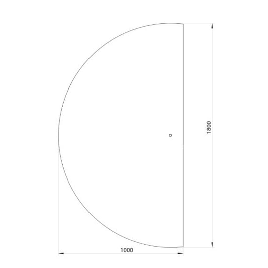 Halvmåne Spegel med LED-ljus 100x180 cm (Vänstervänd)