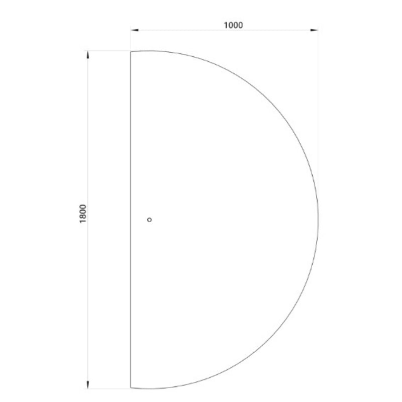Halvmåne Spegel med LED-ljus 100x180 cm (Högervänd)