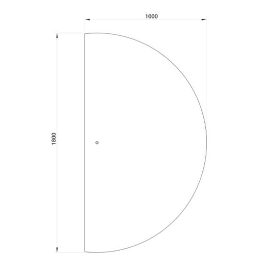 Halvmåne Spegel med LED-ljus 100x180 cm (Högervänd)