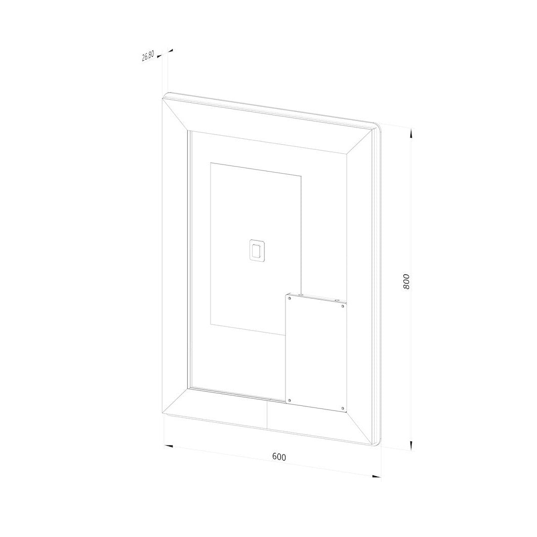 Fyrkantig spegel med Frontlight LED-ljus och värme 60x80 cm