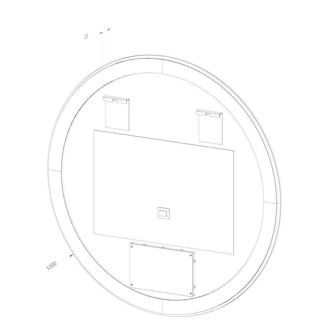 Rund spegel med LED-ljus (front + backlight) och värme Ø100 cm