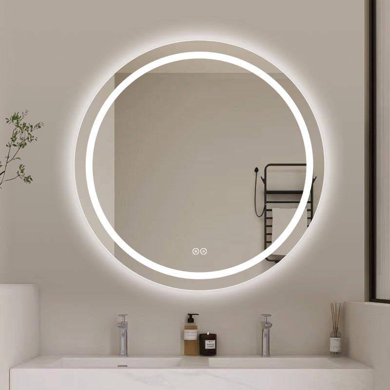 Rund spegel med LED-ljus (front + backlight) och värme Ø100 cm