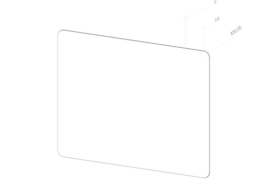 Rektangulär måttbeställd spegel - Horisontell