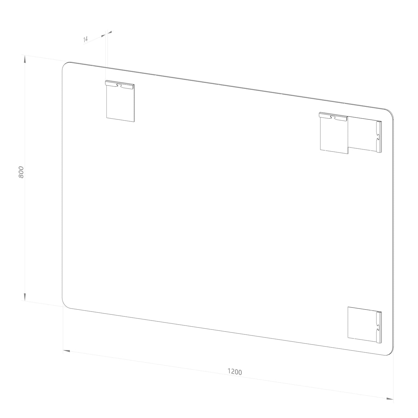 Rektangulär spegel 120x80 cm