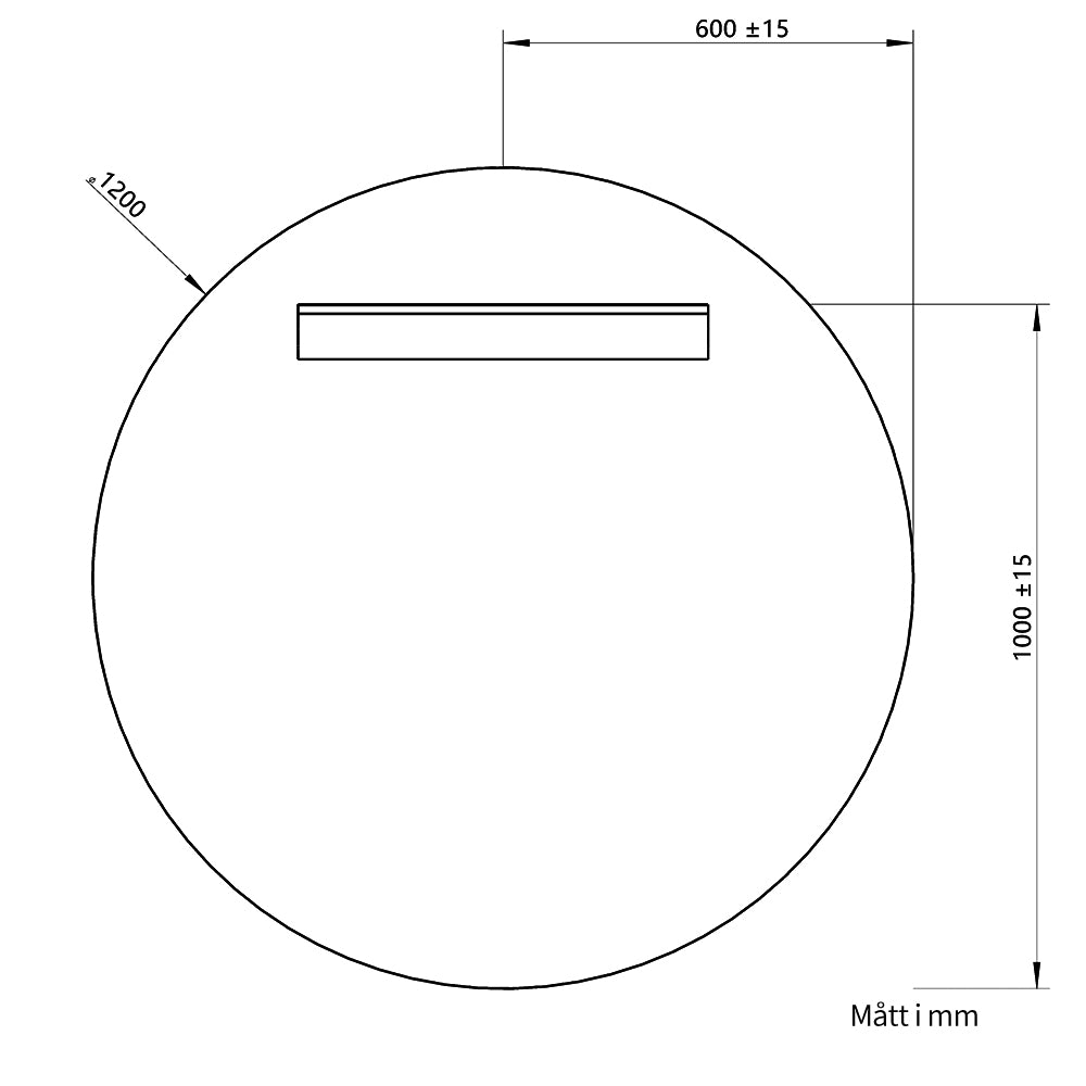 Rund spegel Ø120 cm