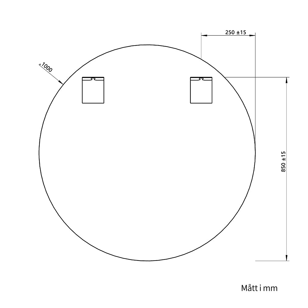 Rund spegel Ø100 cm