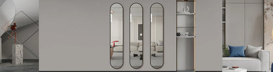 Elegans i svart: Hellängdsspegel med svart ram skapar tidlös stil