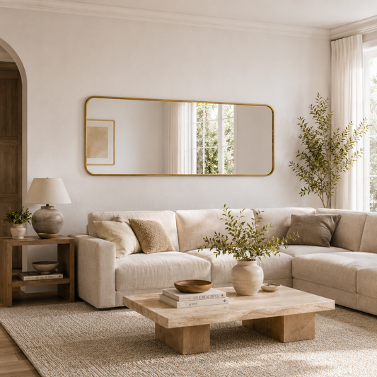 Stor spegel 170x60 cm - Guld ram