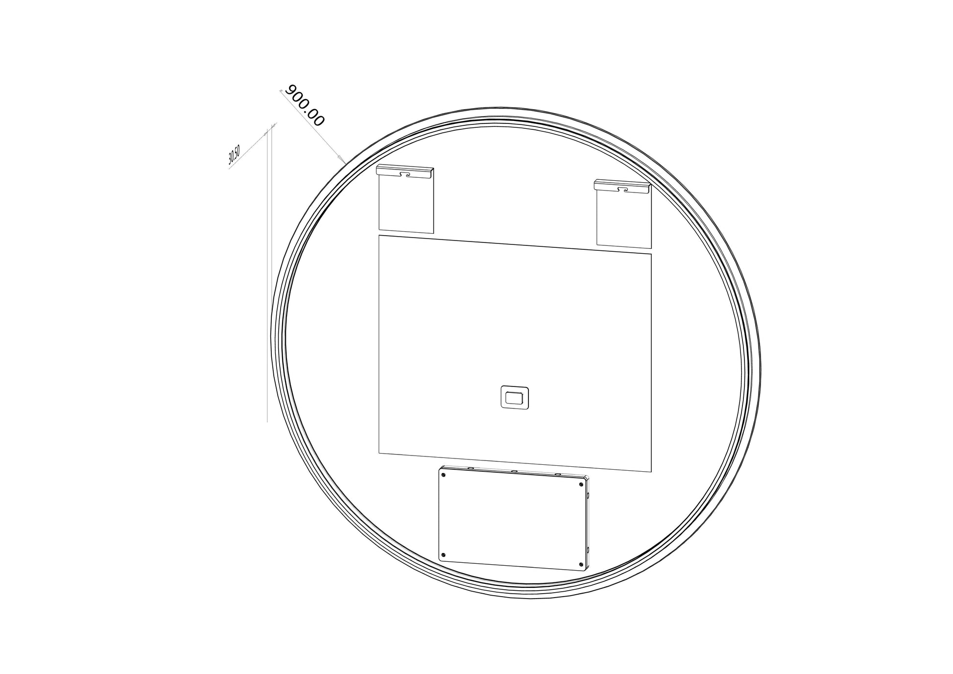 Rundt LED spejl med Antidug Ø 90 cm