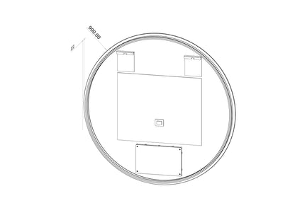 Rundt LED spejl med Antidug Ø 90 cm