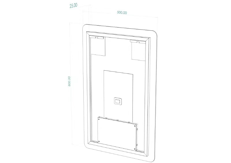 Rektangulært Spejl med LED-Lys og Antidug 50x80 cm