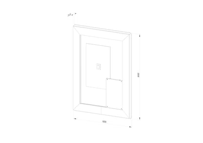 Fyrkantig spegel med LED-ljus (front + backlight) och värme 60x80 cm