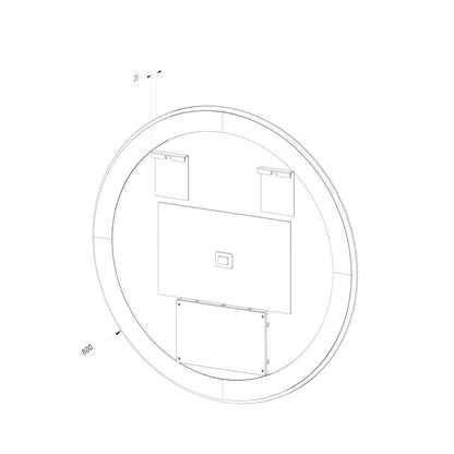 Rund spegel med LED-ljus (front + backlight) och värme Ø80 cm