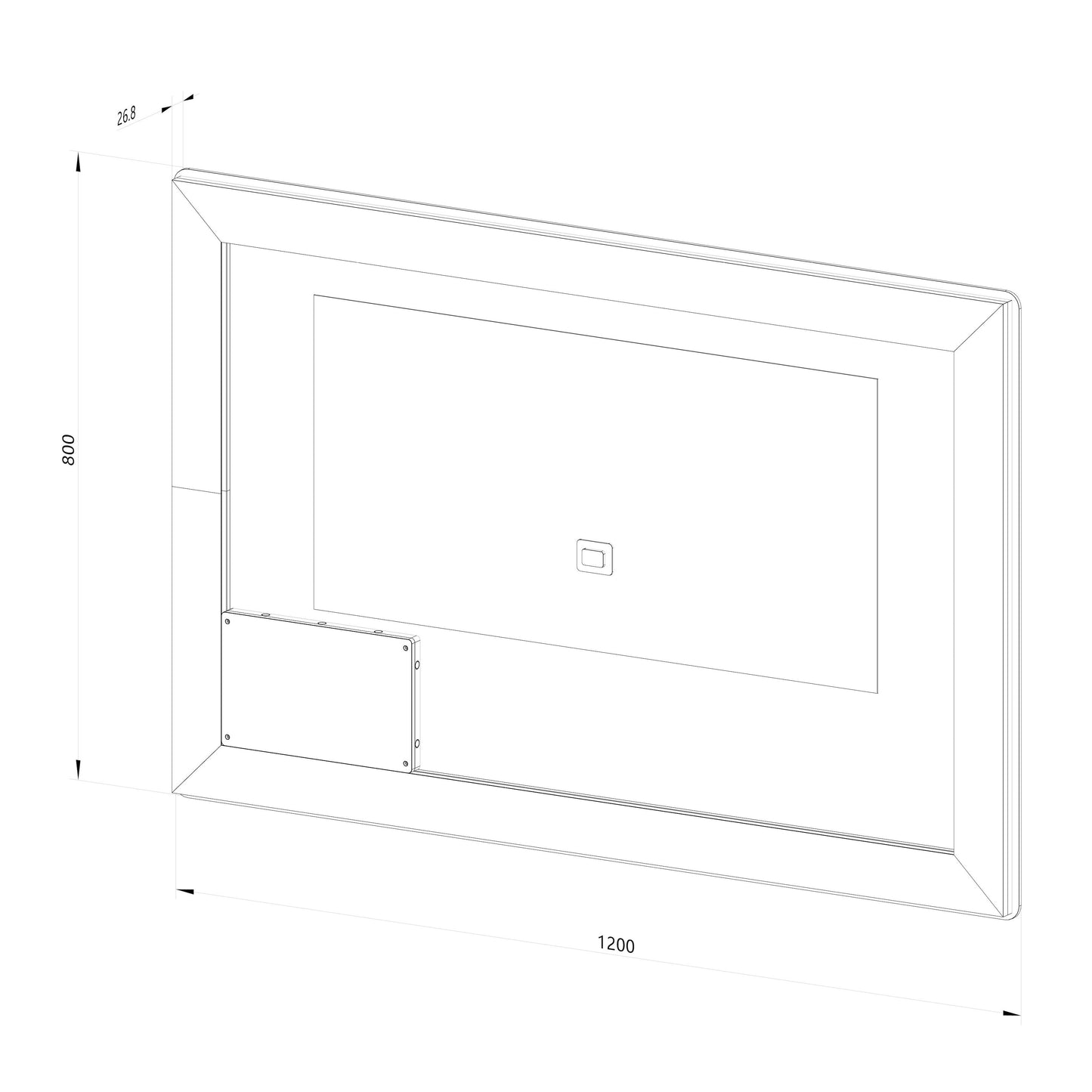 Fyrkantig spegel med Frontlight LED-ljus och värme 120x80 cm