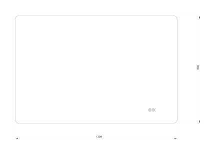 Rektangulär spegel med LED-ljus och värme, 120x80 cm