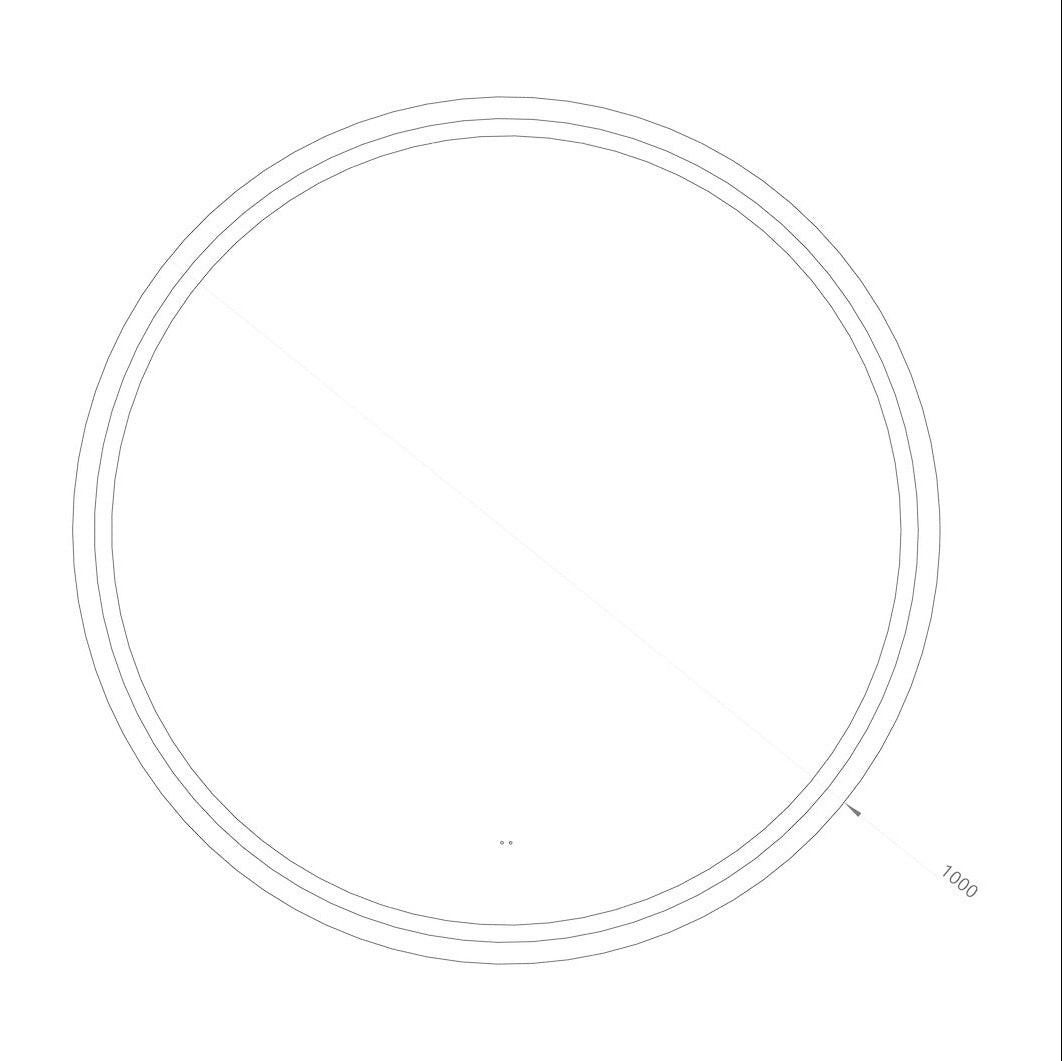 Rund spegel med LED-ljus (front + backlight) och värme Ø100 cm