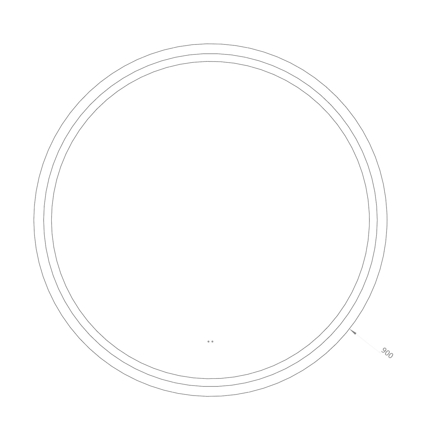 Rund spegel med LED-ljus (front + backlight) och värme Ø90 cm