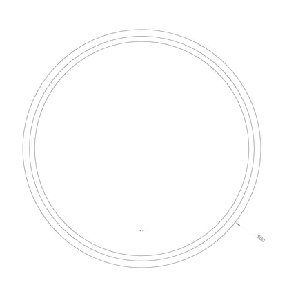 Rund spegel med LED-ljus (front + backlight) och värme Ø90 cm