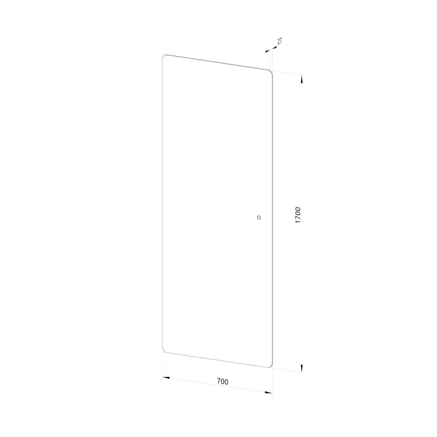Helkroppsspegel för hemmet med LED-ljus 70x170 cm