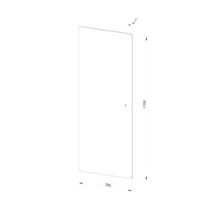 Helkroppsspegel för hemmet med LED-ljus 70x170 cm