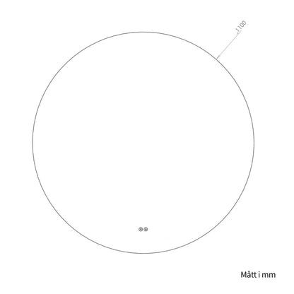 Rund spegel med LED-ljus och värme, Ø110 cm