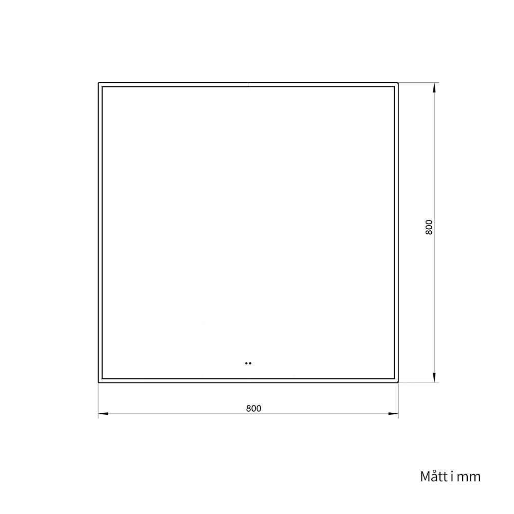 Fyrkantig spegel med LED-ljus i ram och värme 80x80 cm, guld ram