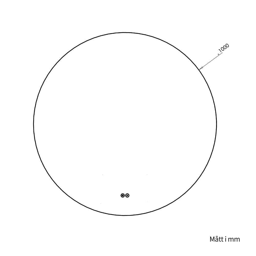 Rund spegel med LED-ljus och värme, Ø100 cm