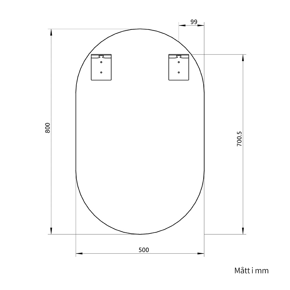 Oval Spegel 50x80 cm