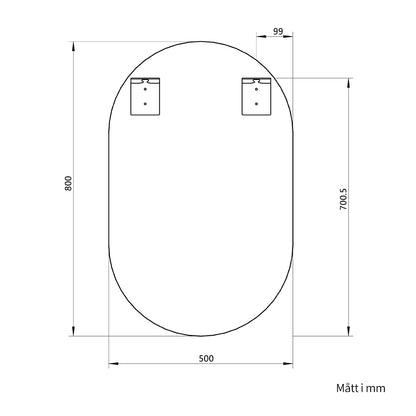 Oval Spegel 50x80 cm