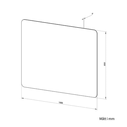 Rektangulär Spegel 100x80 cm