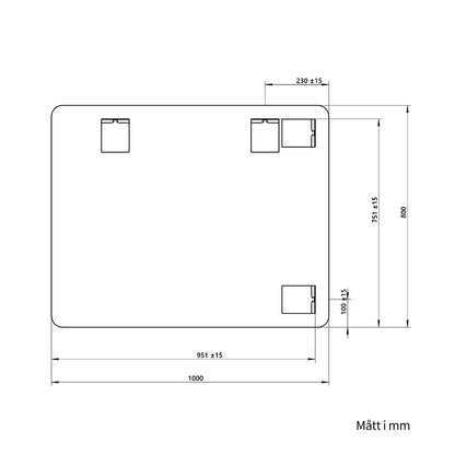 Rektangulär Spegel 100x80 cm