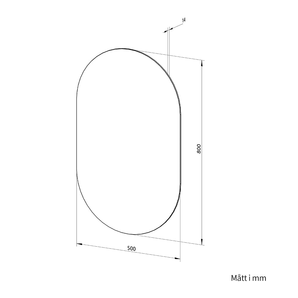 Oval Spegel 50x80 cm