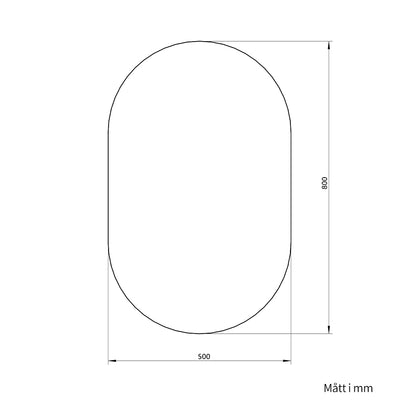 Oval Spegel 50x80 cm