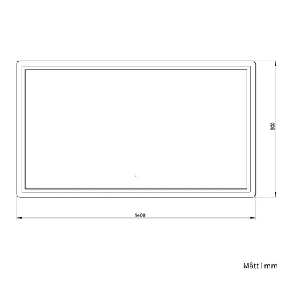 Rektangulärt Spegel med Frontlight LED-ljus och Antidimma 140x80 cm