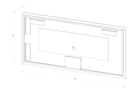 Rektangulär spegel med LED-ljus och värme 180x80 cm