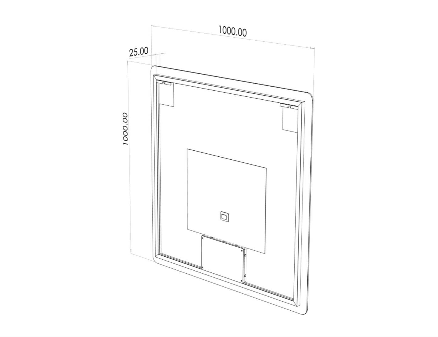 Fyrkantig LED-spegel med anti-dim 100x100 cm