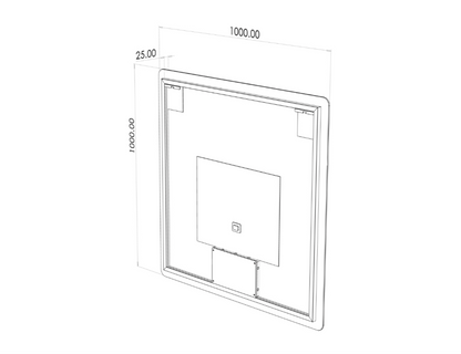 Fyrkantig LED-spegel med anti-dim 100x100 cm