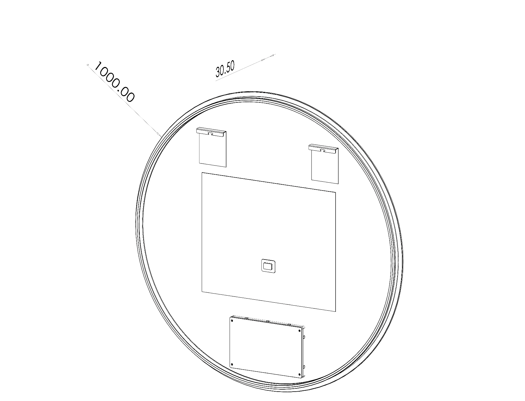 Rundt LED spejl med Antidug Ø 100 cm