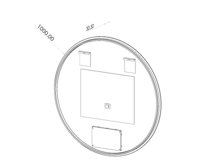 Rundt LED spejl med Antidug Ø 100 cm