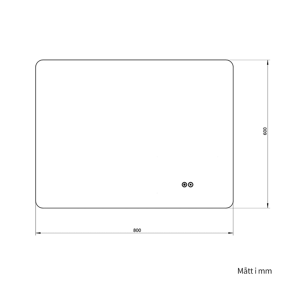 Rektangulär Spegel med LED-ljus och Imfri 80x60 cm