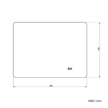 Rektangulär Spegel med LED-ljus och Imfri 80x60 cm