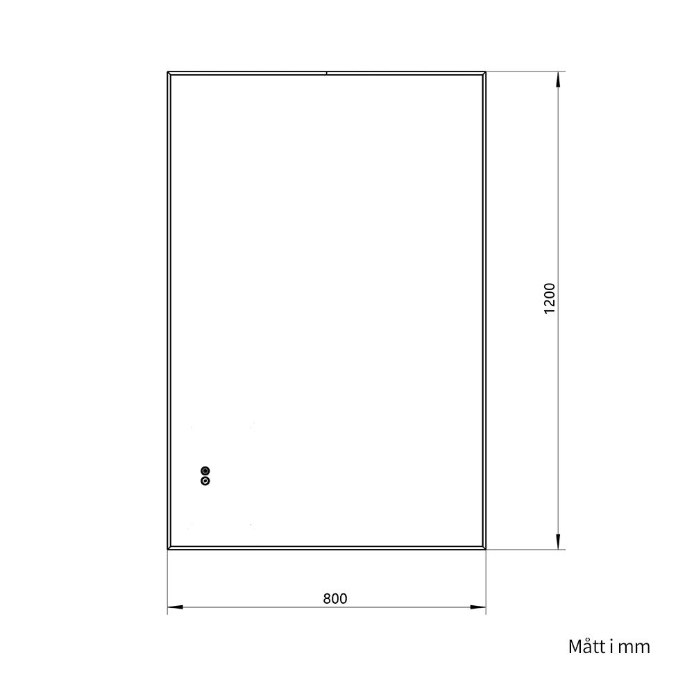 Rektangulär Spegel med LED-ljus och Antidimma 80x120 cm - Guld ram 90º