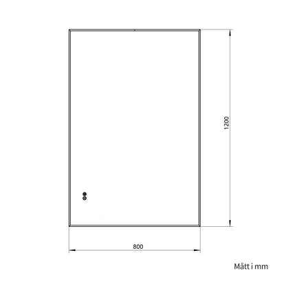 Rektangulär Spegel med LED-ljus och Antidimma 80x120 cm - Guld ram 90º