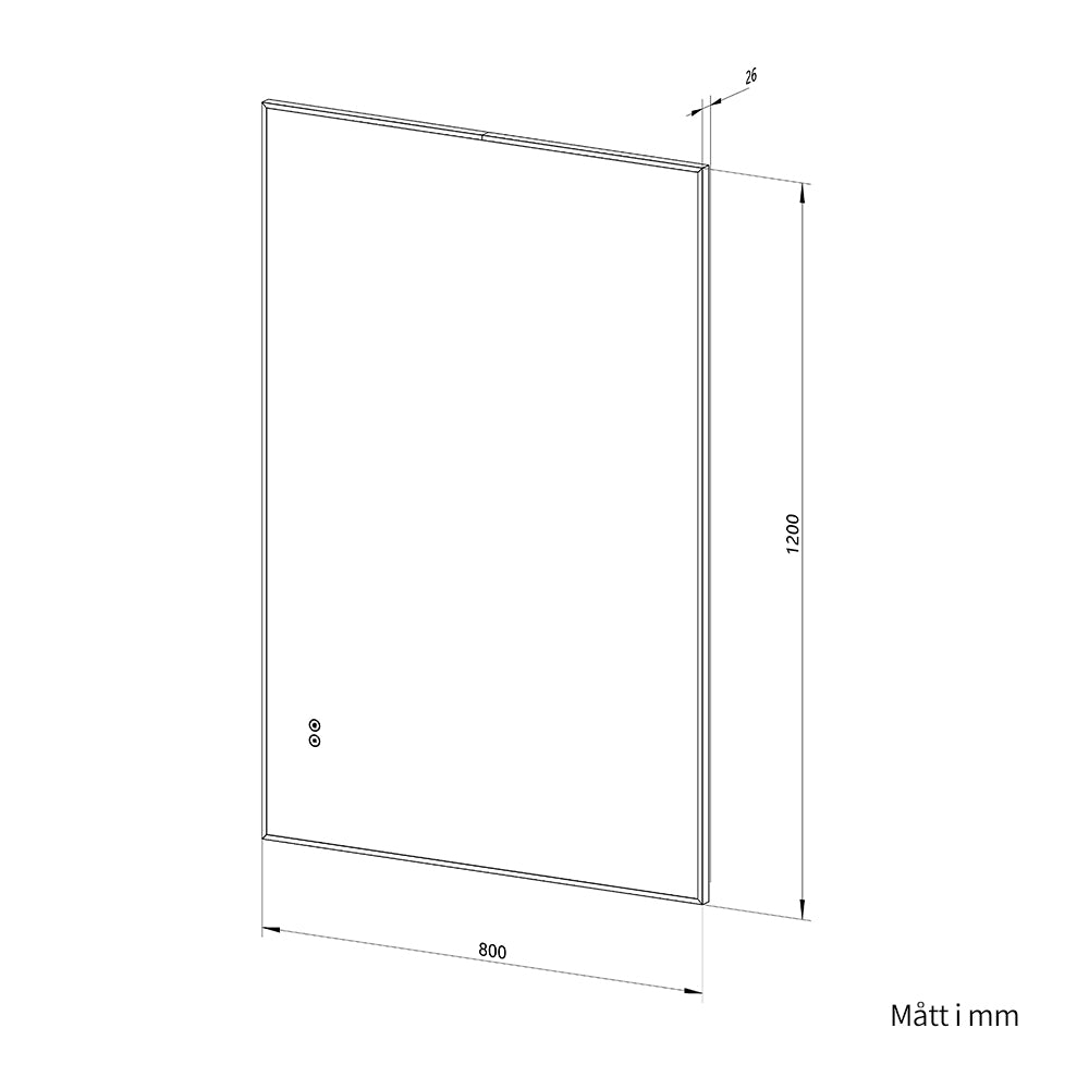 Rektangulär Spegel med LED-ljus och Antidimma 80x120 cm - Guld ram 90º