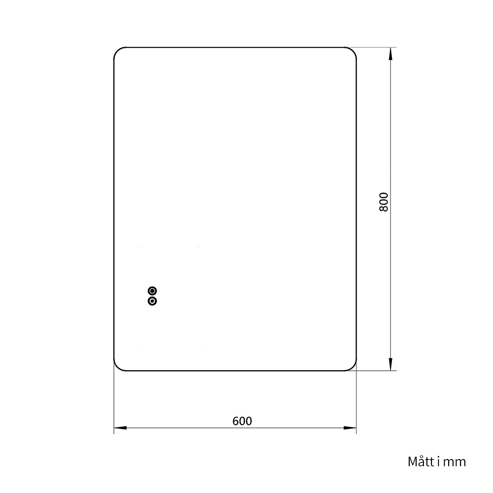 Rektangulärt Spegel med LED-ljus och Imfritt 60x80 cm