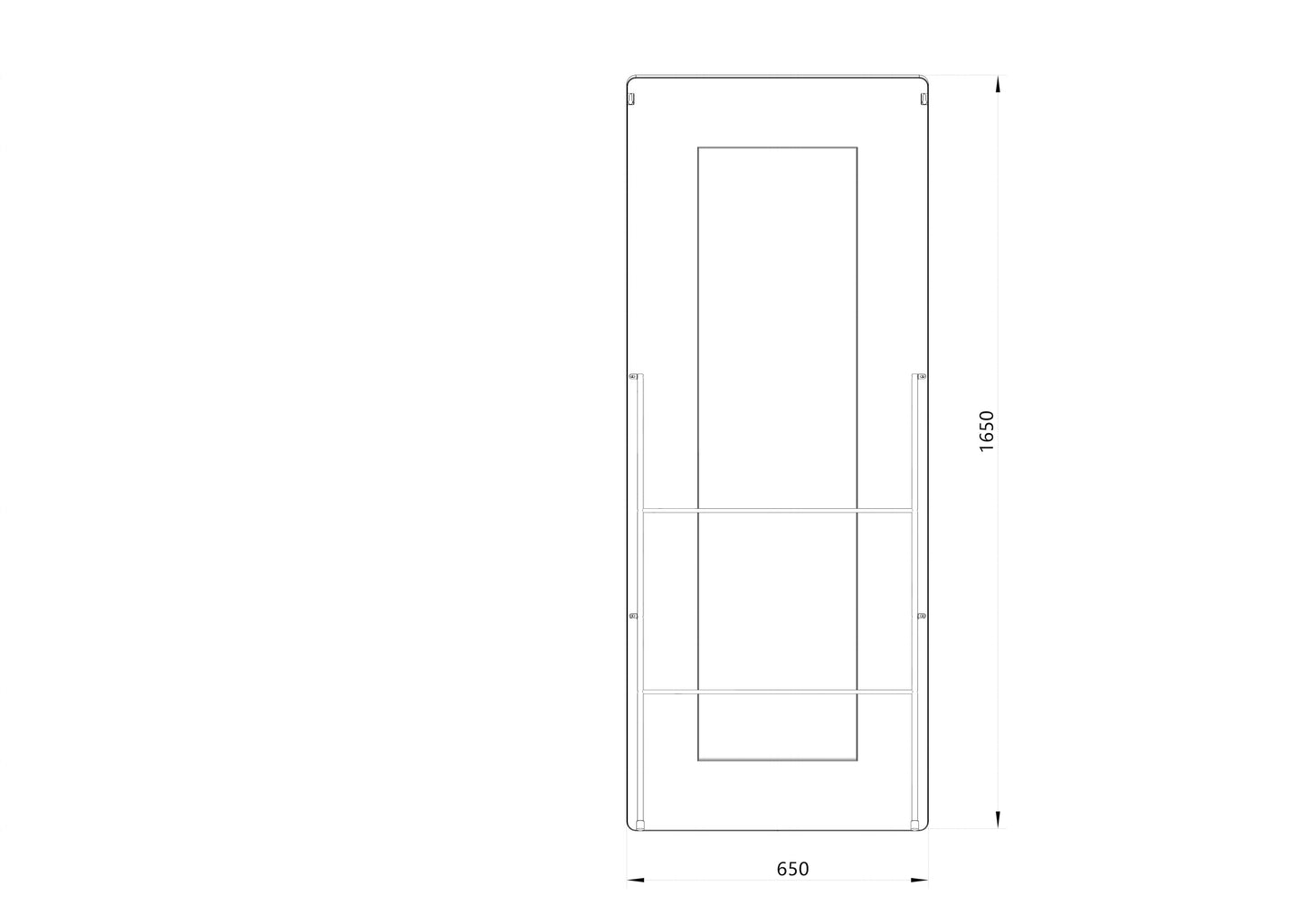 Helkroppsspegel med LED-ljus 65x165 cm för både golv och vägg